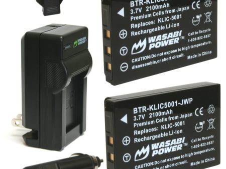 Sanyo DB-L50, DB-L50AU Battery (2-Pack) and Charger by Wasabi Power Online