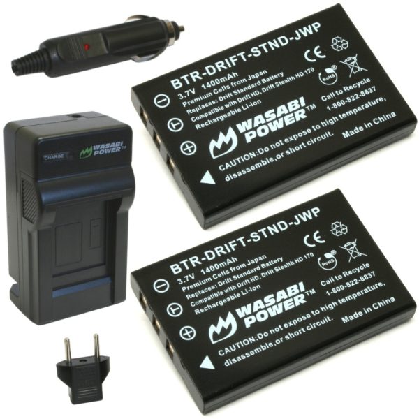 Drift DSTBAT Standard Battery (2-Pack) and Charger by Wasabi Power For Discount