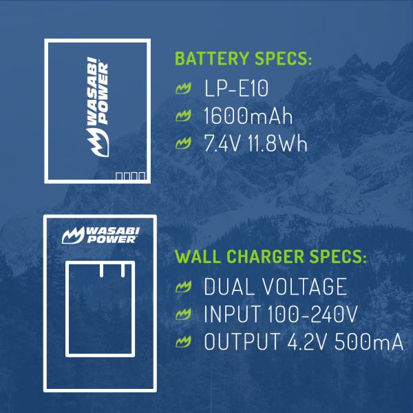 Canon LP-E10 Battery (2-Pack) and Charger by Wasabi Power Online now