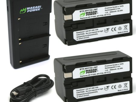 Sony NP-F730, NP-F750, NP-F760, NP-F770 (L Series) Battery (2-Pack) and Dual Charger by Wasabi Power Online Sale