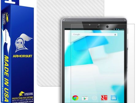 HP Pro Slate 8 Screen Protector + White Carbon Fiber Skin Cheap