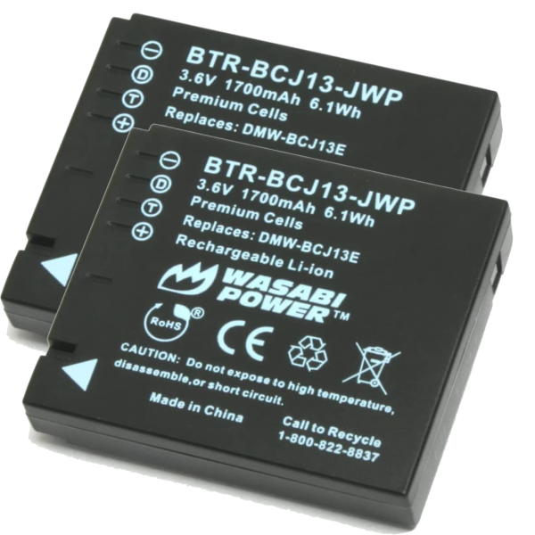 Panasonic DMW-BCJ13 Battery (2-Pack) and USB Dual Charger for by Wasabi Power Hot on Sale