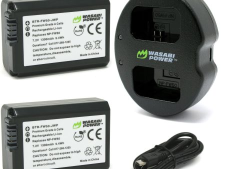 Sony NP-FW50 Battery (2-Pack) and Dual Charger by Wasabi Power on Sale