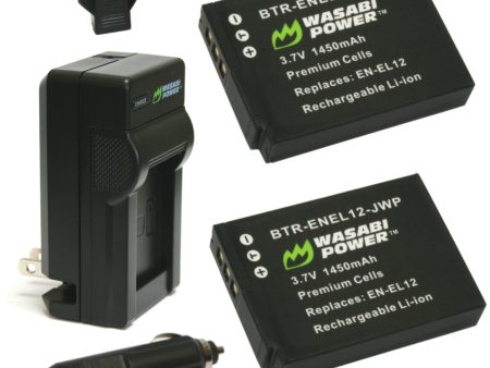 Nikon EN-EL12 Battery (2-Pack) and Charger by Wasabi Power Online Sale