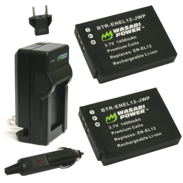 Nikon EN-EL12 Battery (2-Pack) and Charger by Wasabi Power Online Sale