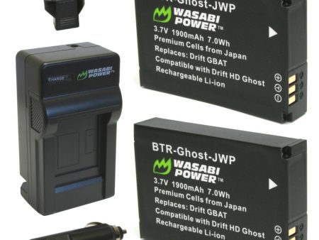 Drift GBAT and Drift HD Ghost, Ghost-S Battery (2-Pack) and Charger by Wasabi Power Online Hot Sale