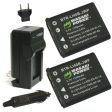 Pentax D-LI108, D-LI63 Battery (2-Pack) and Charger by Wasabi Power Hot on Sale