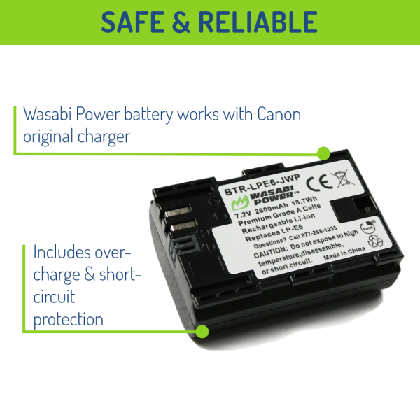 Canon LP-E6, LP-E6N Battery (2-Pack) by Wasabi Power Online now