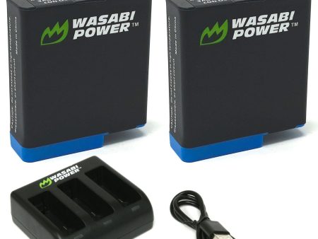 GoPro HERO8 Battery (2-Pack, Fully Decoded) and Triple Charger for GoPro HERO7 Black, HERO6, HERO5 by Wasabi Power Discount