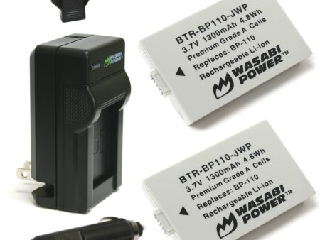 Canon BP-110 Battery (2-Pack) and Charger by Wasabi Power Sale