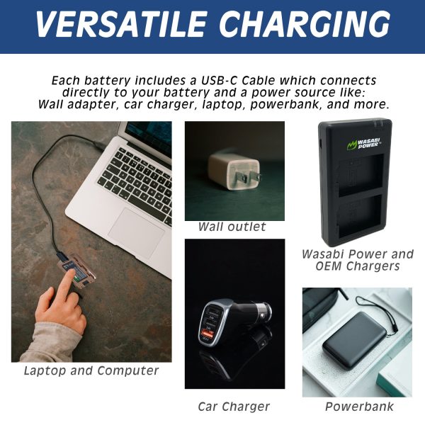 Canon LP-E6 Battery with USB-C Fast Charging by Wasabi Power Discount