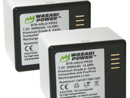 Arlo Pro, Pro 2 Battery (VMA4400, 2-Pack) by Wasabi Power Online Sale