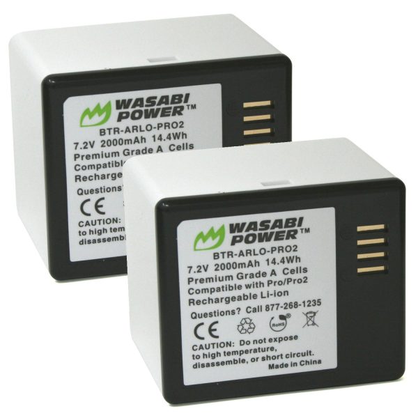 Arlo Pro, Pro 2 Battery (VMA4400, 2-Pack) by Wasabi Power Online Sale