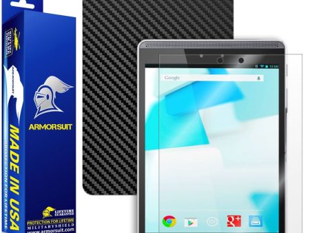 HP Pro Slate 8 Screen Protector + Black Carbon Fiber Skin Fashion