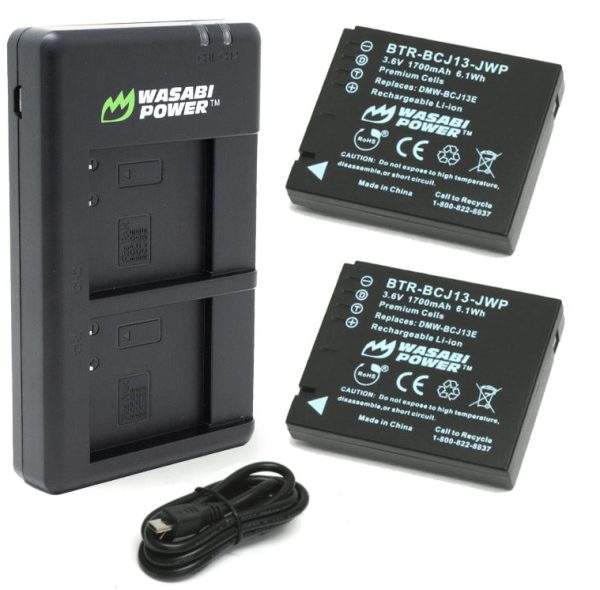 Panasonic DMW-BCJ13 Battery (2-Pack) and USB Dual Charger for by Wasabi Power Hot on Sale