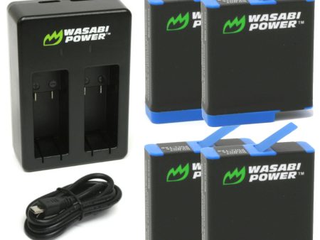 GoPro HERO8 Battery (4-Pack) and Dual Charger Compatible with HERO7 Black, HERO6, HERO5 by Wasabi Power Sale