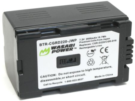 Panasonic CGR-D120, CGR-D210, CGR-D220 Battery by Wasabi Power Discount