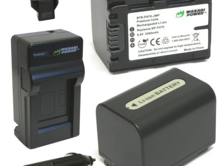 Sony NP-FH60, NP-FH70 Battery (2-Pack) and Charger by Wasabi Power Online Hot Sale