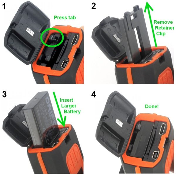 Drift Cameras Battery (2-Pack) and Charger by Wasabi Power Hot on Sale