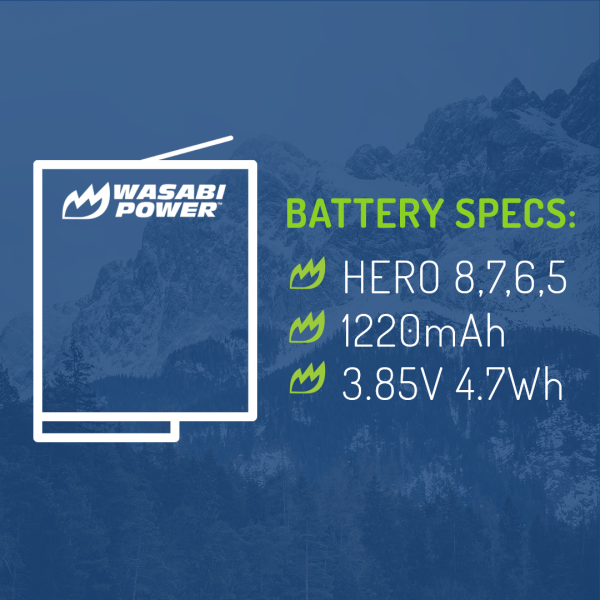 GoPro HERO8 Battery (6-Pack) Compatible with HERO7 Black, HERO6, HERO5 by Wasabi Power on Sale