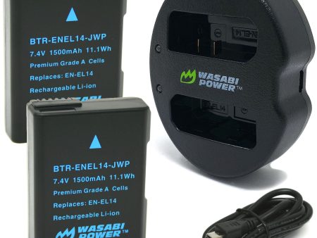 Nikon EN-EL14, EN-EL14a Battery (2-Pack) and Dual Charger by Wasabi Power For Cheap