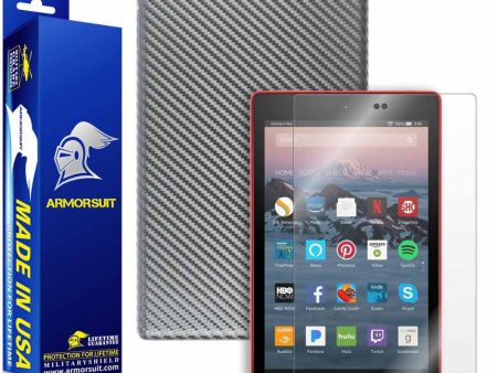 Amazon Fire HD 8 Screen Protector (7th Gen - 2017 Release) + Black Carbon Fiber Skin Online Hot Sale