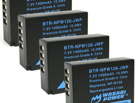 Fujifilm NP-W126, NP-W126S Battery (4-Pack) by Wasabi Power Cheap