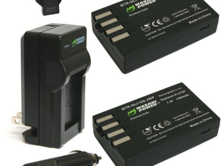 Pentax D-LI109 Battery (2-Pack) and Charger by Wasabi Power Supply