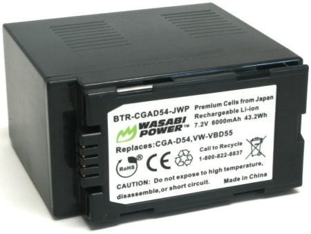 Panasonic CGA-D54,VW-VBD29, VW-VBD55 Battery by Wasabi Power Discount