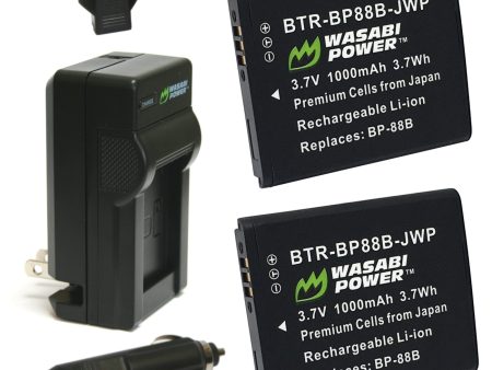 Samsung BP-88B Battery (2-Pack) and Charger by Wasabi Power Fashion