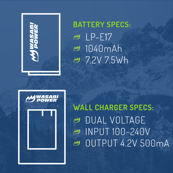 Canon LP-E17 Battery (2-Pack) and Charger by Wasabi Power Discount