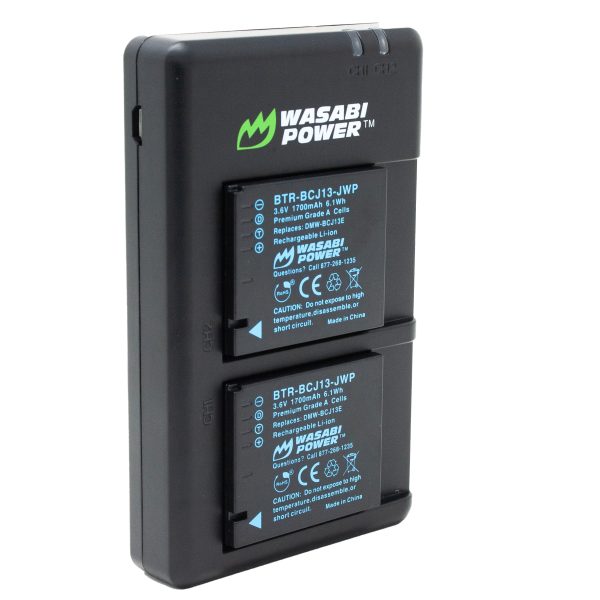 Panasonic DMW-BCJ13 Battery (2-Pack) and USB Dual Charger for by Wasabi Power Hot on Sale