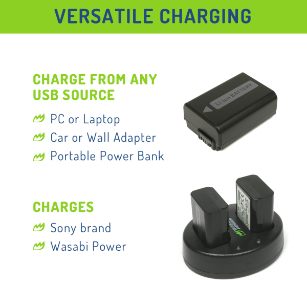 Sony NP-FW50 Battery (4-Pack) and Dual USB Charger by Wasabi Power Online Hot Sale