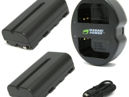 Sony NP-F330, NP-F530, NP-F550, NP-F570 (L Series) Battery (2-Pack) and Dual Charger by Wasabi Power Sale