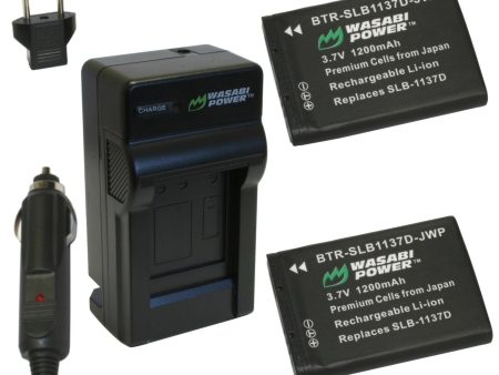 Samsung SLB-1137D Battery (2-Pack) and Charger by Wasabi Power Fashion