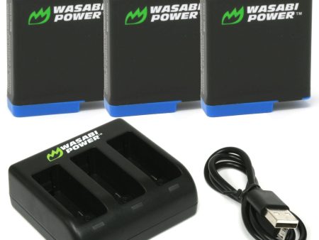 GoPro HERO8 Battery (3-Pack) and Triple Charger Compatible with HERO7 Black, HERO6, HERO5 by Wasabi Power on Sale