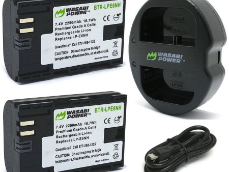 Canon LP-E6NH Battery (2-Pack) and Dual Charger by Wasabi Power Sale