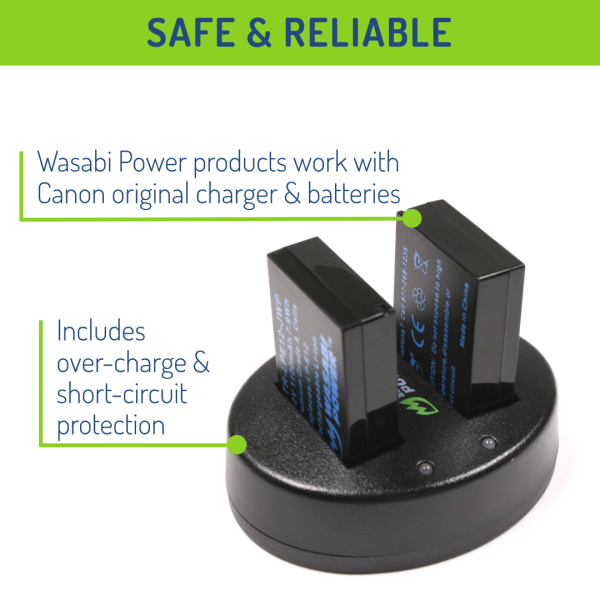 Canon LP-E12 Battery (2-Pack) and Dual Charger by Wasabi Power Online