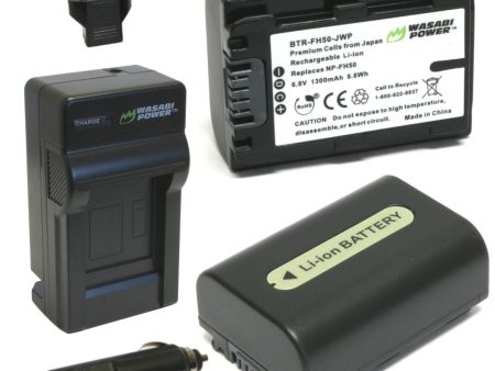 Sony NP-FH50 Battery (2-Pack) and Charger by Wasabi Power For Cheap