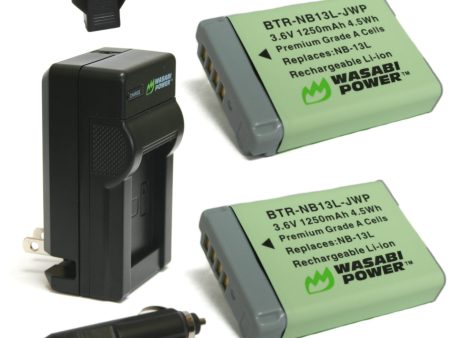 Canon NB-13L Battery (2-Pack) and Charger by Wasabi Power For Sale