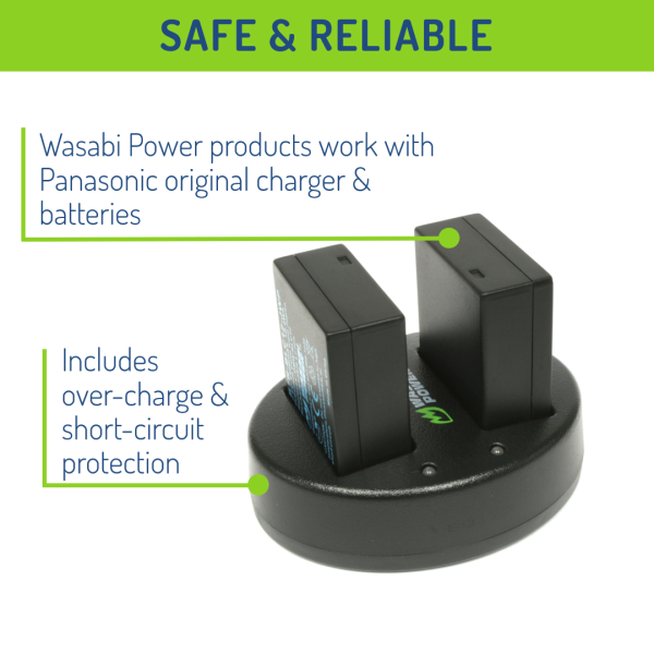 Panasonic DMW-BLC12 Battery (2-Pack) and Dual Charger by Wasabi Power Fashion