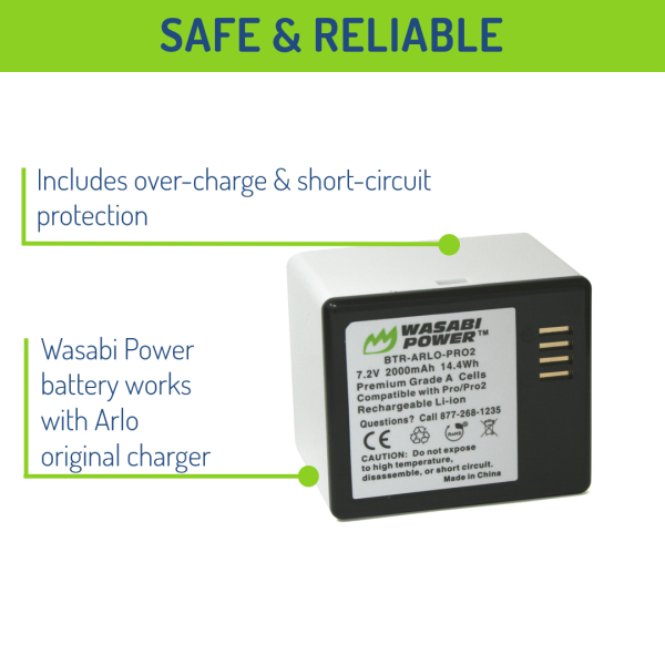 Arlo Pro, Pro 2 Battery (VMA4400, 2-Pack) by Wasabi Power Online Sale