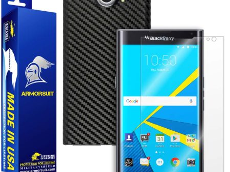 BlackBerry Priv Screen Protector + Black Carbon Fiber Skin Sale