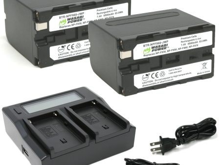 Sony NP-F950, NP-F960, NP-F970, NP-F975 (L Series) Battery (2-Pack) and Dual Charger by Wasabi Power Cheap