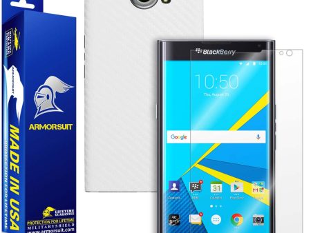 BlackBerry Priv Screen Protector + White Carbon Fiber Skin Discount