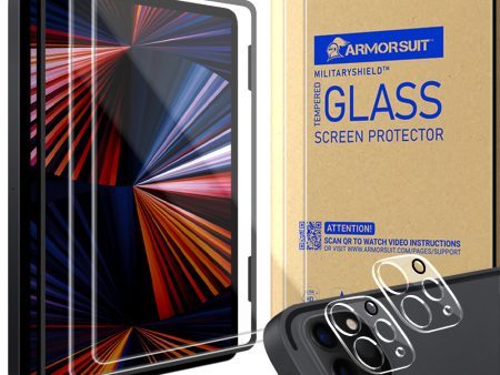 [2 Pack] ArmorSuit designed for iPad Pro 12.9 Inch (2020) (2021) Tempered Glass Screen Protector + [2 Pack] Camera Lens Protector Online now