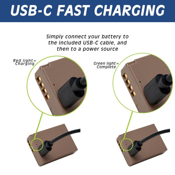 Canon LP-E10 Battery with USB-C Fast Charging by Wasabi Power Hot on Sale