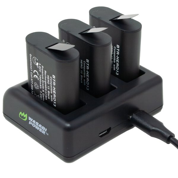 GoPro HERO13 Battery (2-Pack) and Triple USB Charger by Wasabi Power Cheap