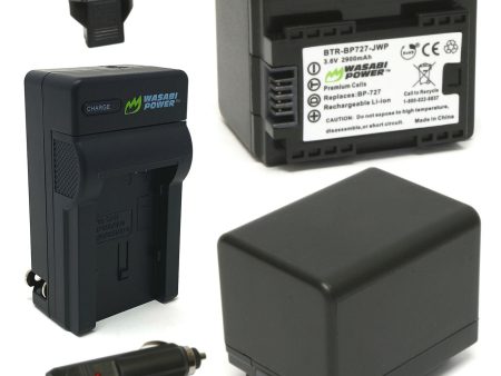 Canon BP-727, CG-700 Battery (2-Pack) and Charger by Wasabi Power Hot on Sale