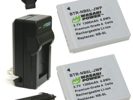 Canon NB-6L, NB-6LH, CB-2LY Battery (2-Pack) and Charger by Wasabi Power Discount